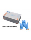 200 gants nitrile bleus non poudrés